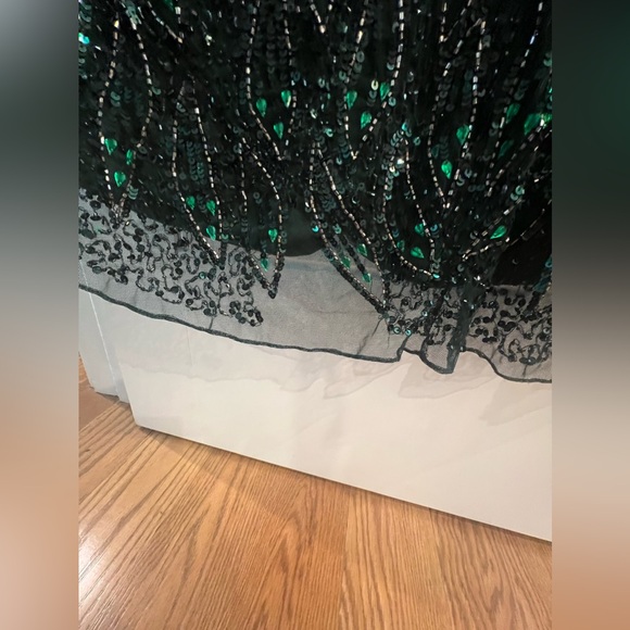 Mac Duggal Sequined Long Sleeves Dress with V Neck #5451 - Picture 13 of 16